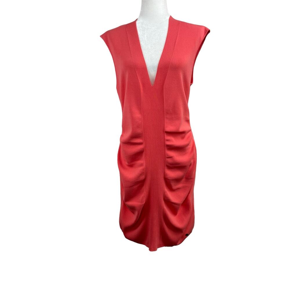 NWT Ted Baker London Novari Coral Ribbed Knit Bodycon Dress 6 US 14 Designer